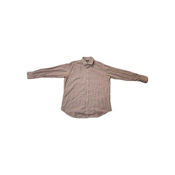 Thomas Dean Other - Button Shirt 2XL White Navy Red Blue Plaid Long Sleeve Collar Office Work Church